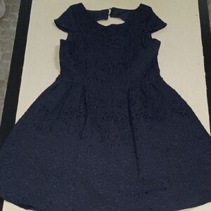 Blush by Us Angels Navy Lace Kids Dress